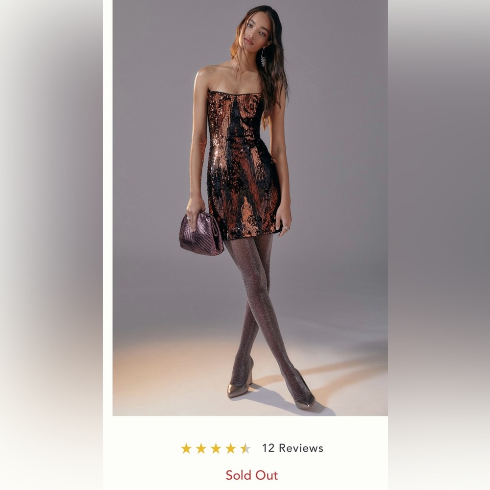 NWT Anthropologie Strapless Sequin Mini Dress - Size 2